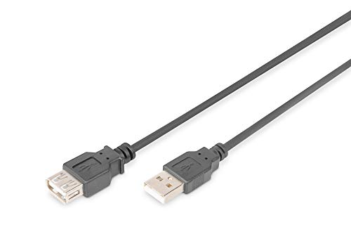 DIGITUS USB 2.0 Verlängerungskabel - 3.0 m - USB A (St) zu USB A (Bu) - 480 Mbit/s - Verbinsungskabel, USB-Kabel - Schwarz