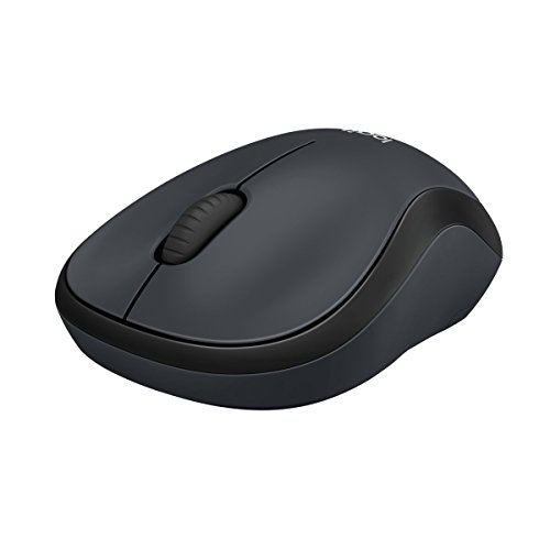 Logitech M220 SILENT Kabellose Maus, 2,4 GHz mit USB-Empfänger, 1000 DPI Optical Tracking, 18 Monate Batterielaufzeit, Für Links- & Rechtshänder, Kompatibel mit PC, Mac, Laptop - Grau, Schwarz
