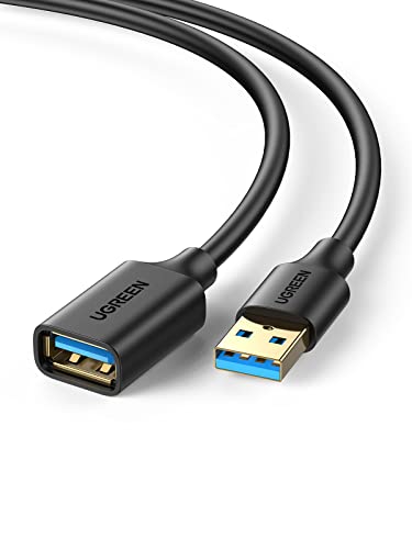 UGREEN USB 3.0 Verlängerungskabel USB 3.0 Stecker A auf Buchse A 5 Gbps kompatibel mit Gamepad USB Hub USB Externe Festplatte Tastatur Drucker Webcam (3 m)