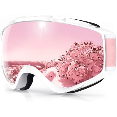Findway Skibrille, Snowboard Brille für Brillenträger Herren Damen Erwachsene Jugendliche OTG UV-Schutz Kompatibler Helm Anti Fog Skibrillen Sphärisch Verspiegelt