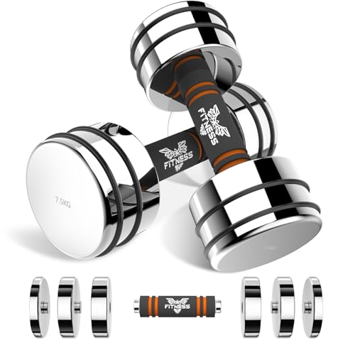 Dskeuzeew verstellbare Hanteln Set aus Stahl 7,5kg Kurzhanteln VerstellbareSet Dumbbell mit Gewichten Griff Fitness Hanteln für Zuhause